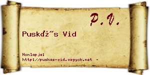 Puskás Vid névjegykártya